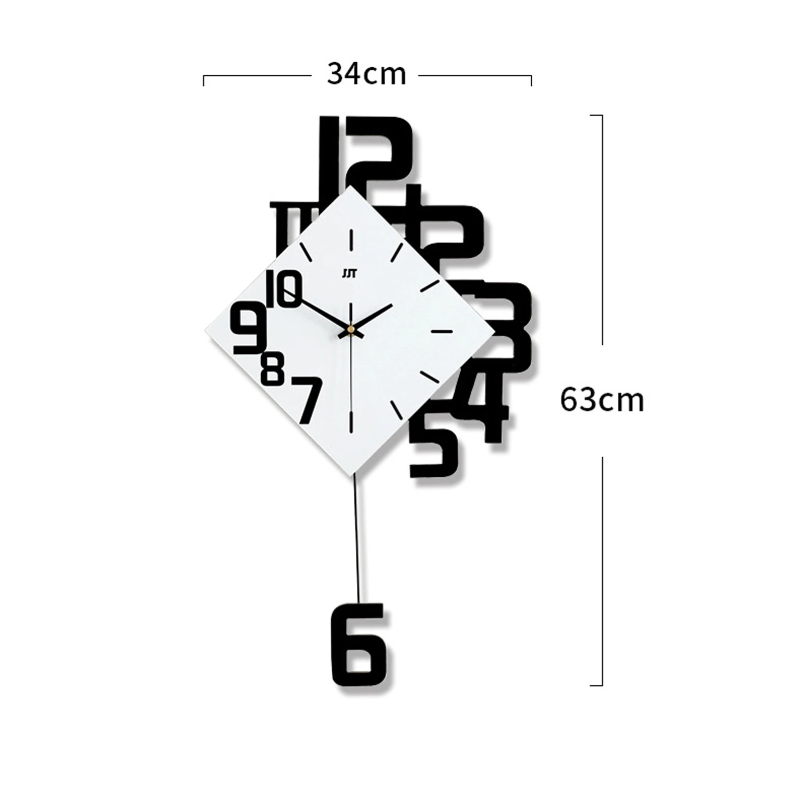 Swing Wall Clock, Modern Design Silent Quartz Clock, Creative Home,For Study, Office, Bedroom, Living Room,Wall Clock