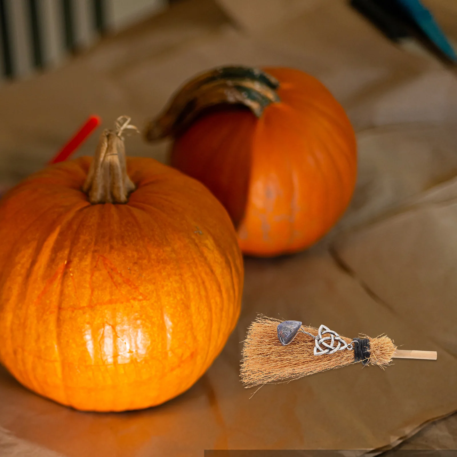 

Mini Broom Props Halloween Brush Ornament Costume Ball Supply Hanging Decor Pendent Small Witch