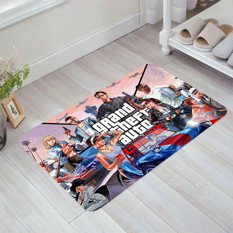 

GTA Grand Theft Auto Game Floor Mat Carpet Entrance of House Living Room Carpets Kitchen Rug Balcony Home Rugs Foot Doormat Door