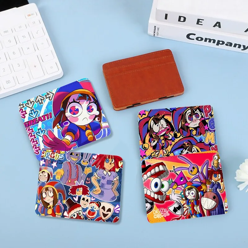 The Amazing Digital Circus Card Holder Wallets Women Men Cartoon Anime Pattern Travel Portable Id Card Holders Purses Party Gift