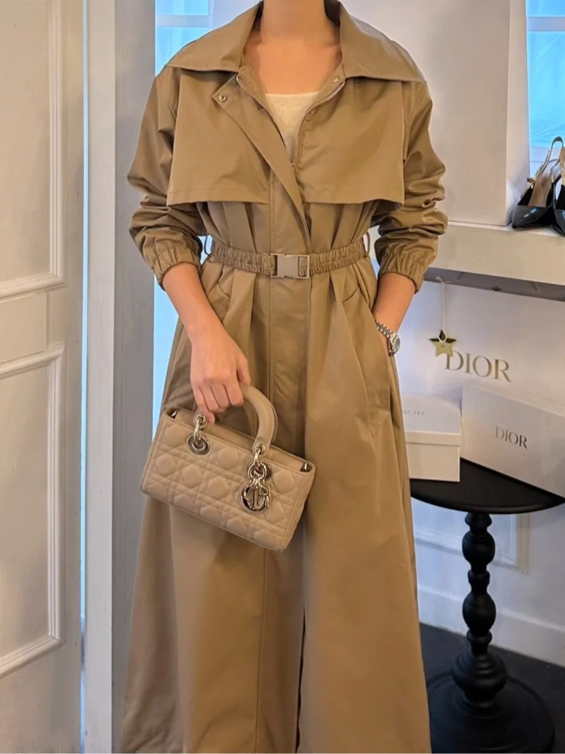 

Korean Sle Chic Women's Long Hooded Coat Casual Loose Slimming Faionable Top Cotton Lantern Sve Seven Quarter Sve
