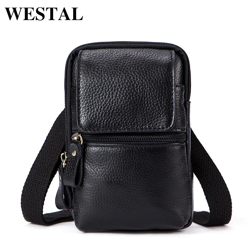 Genuine Leather bags belt messenger bag men small waist hip bag for man heuptas waist packs pouch men's Crossbody 1024