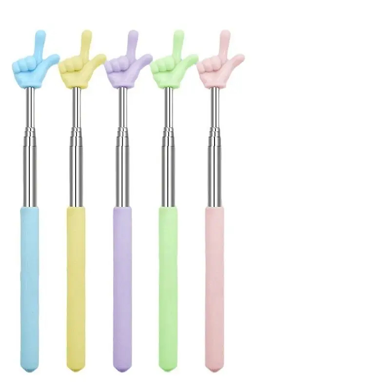 HUA HUA Durable Stainless Steel Teaching Pointer Telescopic Rod Finger Design Teaching Stick Classroom Finger Teachers