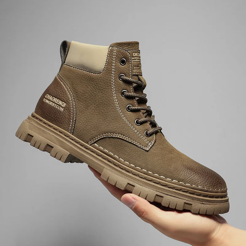 

Мужские Водонепроницаемые кожаные ботинки Chukka, черные повседневные ботильоны оксфорды на шнуровке, Классическая обувь для мужчин на осень