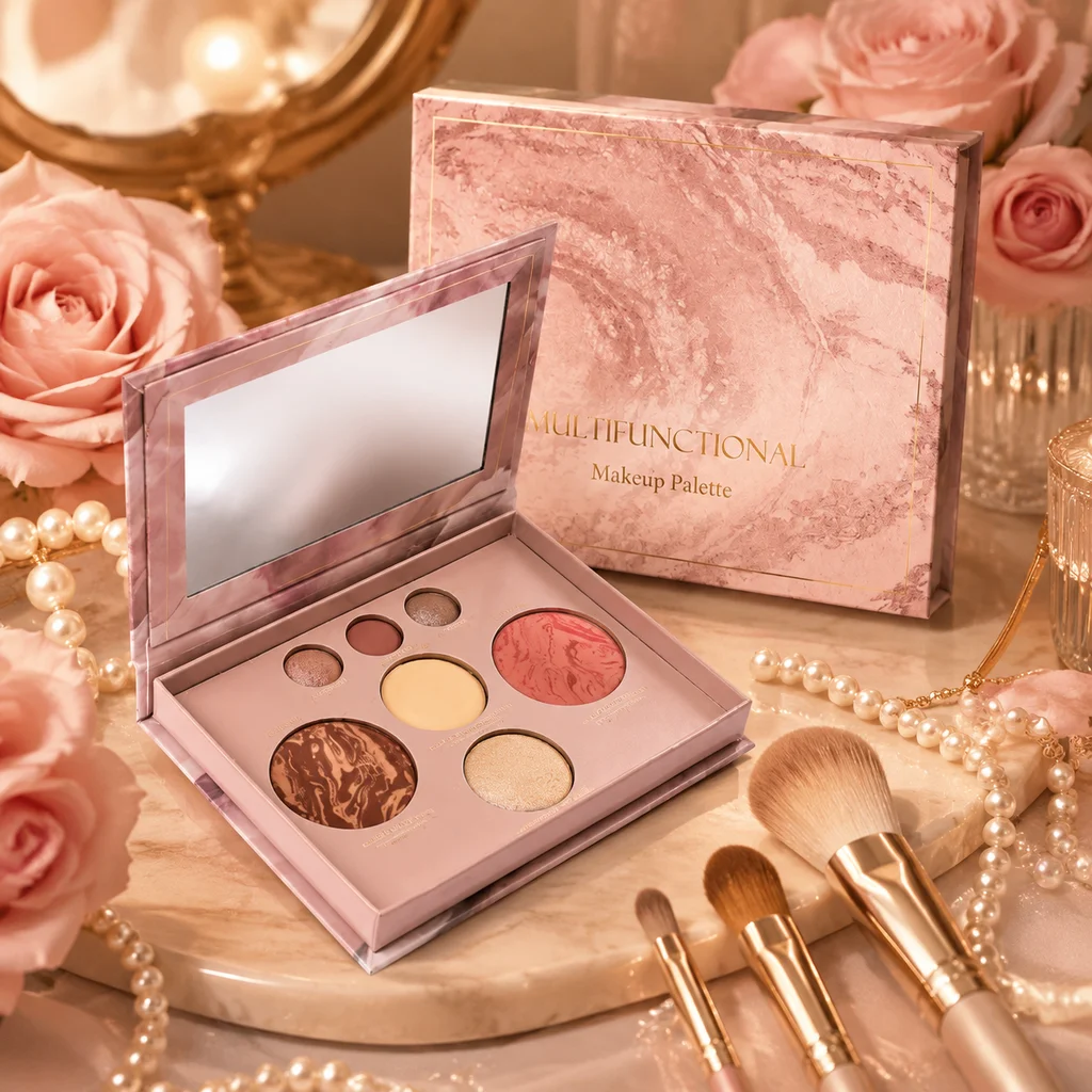 Travel Accessories Set - Makeup-Palette 7 Farben Lidschatten Blush Highlighter