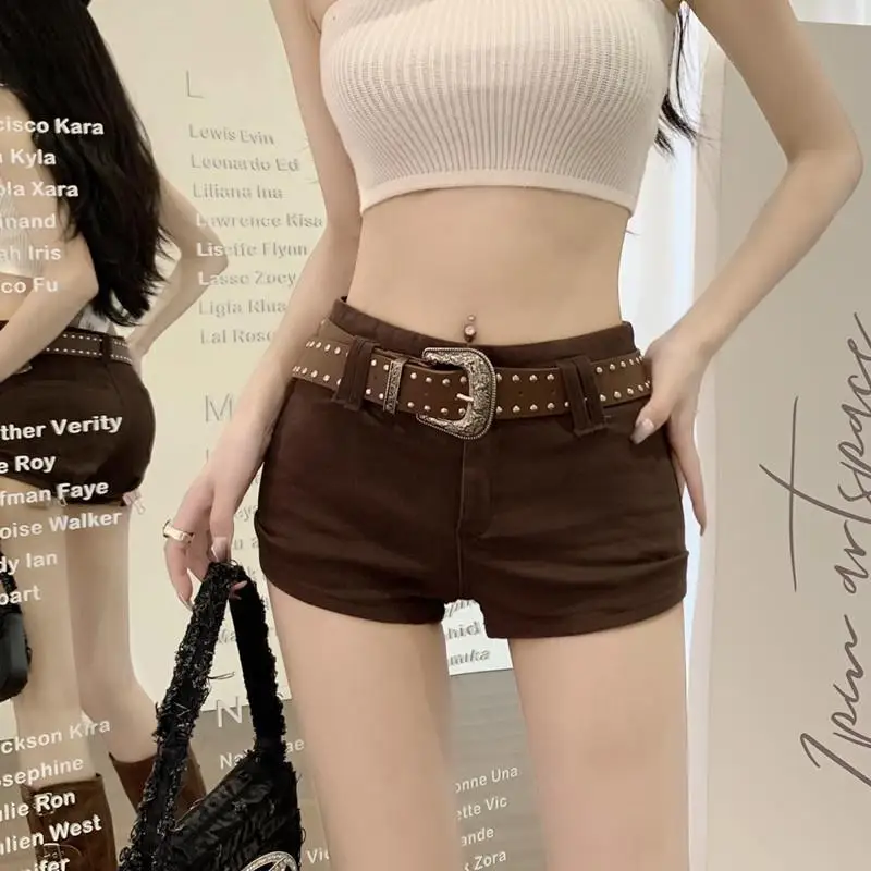 الصيف Y2k تنوعا سليم منخفضة الخصر السراويل السوداء الساخنة #4