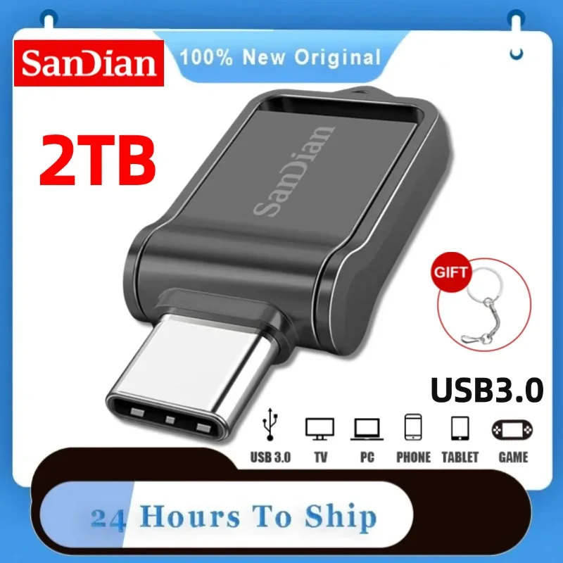 USB แฟลชไดรฟ์ไดรฟ์ปากกา USB 2TB 128GB 1TB กันน้ำ pendrive 512GB USB 3.0ที่เก็บข้อมูล USB 256GB U Stick สำหรับแล็ปท็อปพีซีโทรศัพท์ทีวี