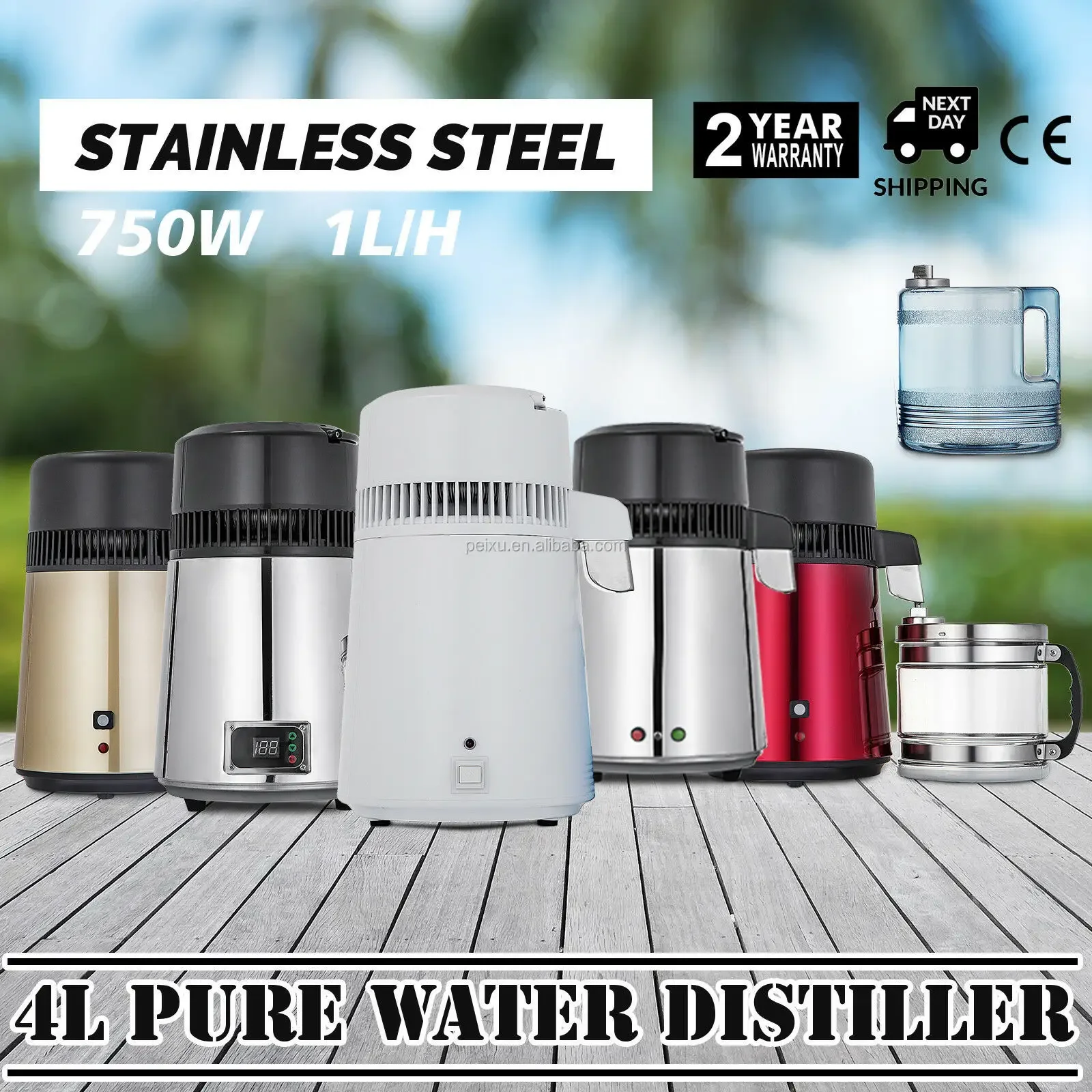 العلامة التجارية الجديدة 4L آلة تقطير المياه الأسنان التحكم في درجة حرارة المطبخ قسط المحمولة آلة تقطير المياه مختبر