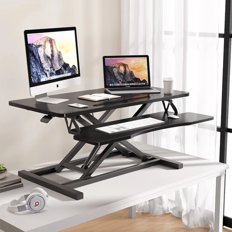 

Standing desk with adjustable folding stand