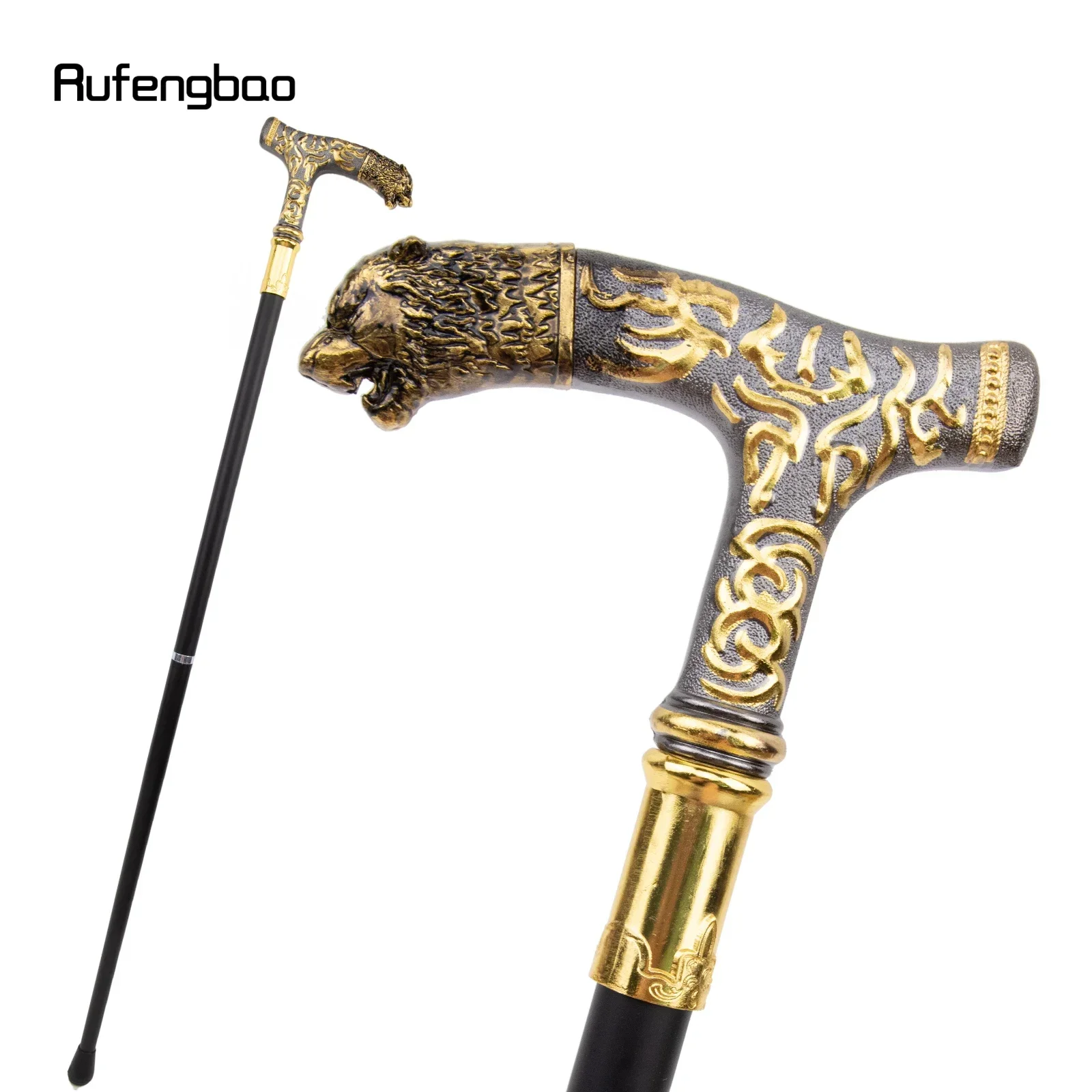 Bastone da passeggio modello di lusso tigre nera dorata Bastone da passeggio elegante moda per feste Cospaly decorativo Manopola per canna Crosier 90 cm