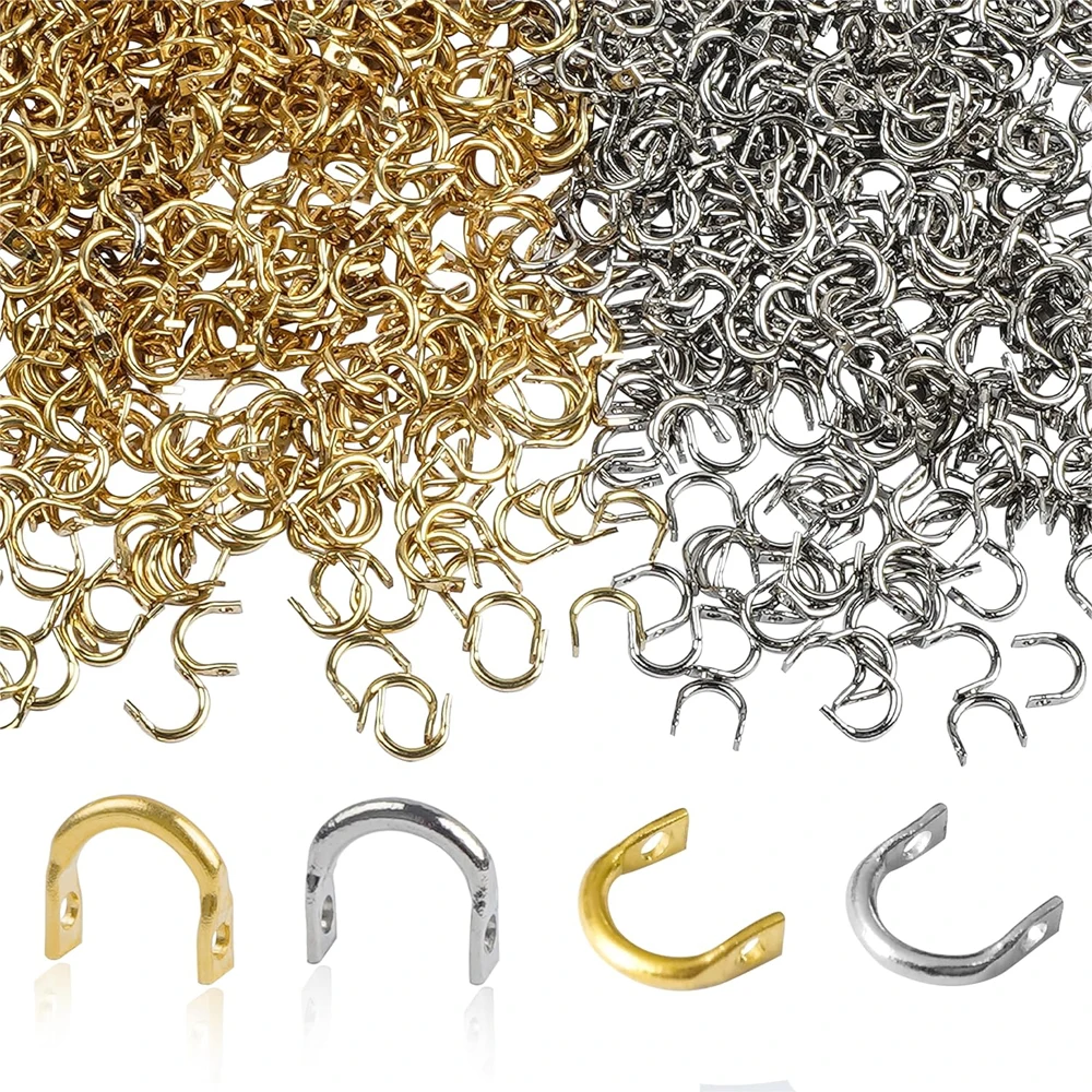 

100pcs Folded Clevises U-Shaped for Fishing Spinner Metal Spin Spinner Clevis Stainless Steel Spinnerbait Walleye Rig Bass