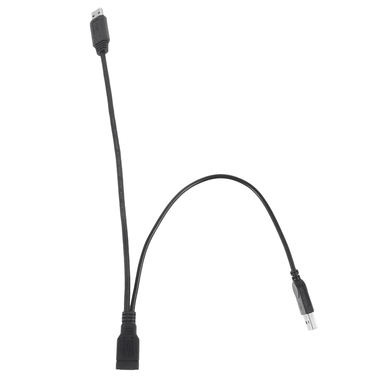 USB Y Splitter Cable 2 Male to 1 Female USB Data Charger Adapter for External Hard Drives Extended Length Fast Transfer Robust