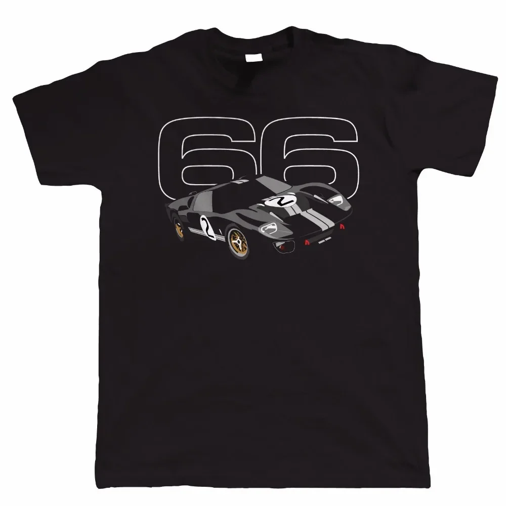 Mens Tee Shirts Fashion Summer The New Fashion Gt40 Mk2 66 Mens Motorcycle T-Shirt Le Mans 24Hr Winner 1966 Best T Shirt