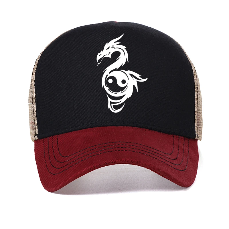 

Dragon Tai Chi Gossip hat fashion for Women Men Best Friends gift Hip hop hats Adjustable Yin Yang Baseball Cap Couple Mesh caps