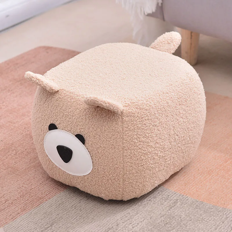 Children's Cartoon Style Stool For Home Use Detachable And Washable Sofa Elephant Bear Low Stool For Wearing Shoes