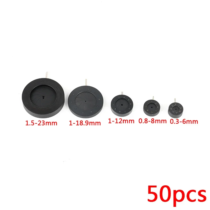 50pcs Amplifying Diameter 1-12mm Zoom Optical Iris Diaphragm Aperture Condenser 12 Blades For Digital Camera Microscope Adapter