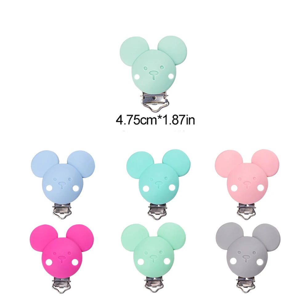 LOFCA 3pcs/lot Silicone Heart Mouse Shape 4.5CM Clips Creation Pendant Tools Multi Colors For Necklace Jewelry Accessories