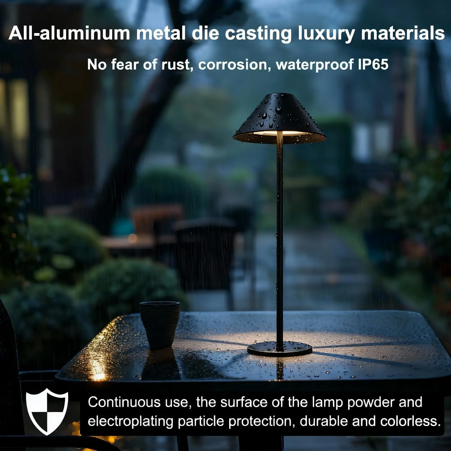 مجموعة مصابيح طاولة لاسلكية قابلة لإعادة الشحن مكونة من قطعتين، ارتفاع قابل للتعديل وألوان قابلة للتعتيم، ضوء لاسلكي محمول للقراءة/المنزل #3