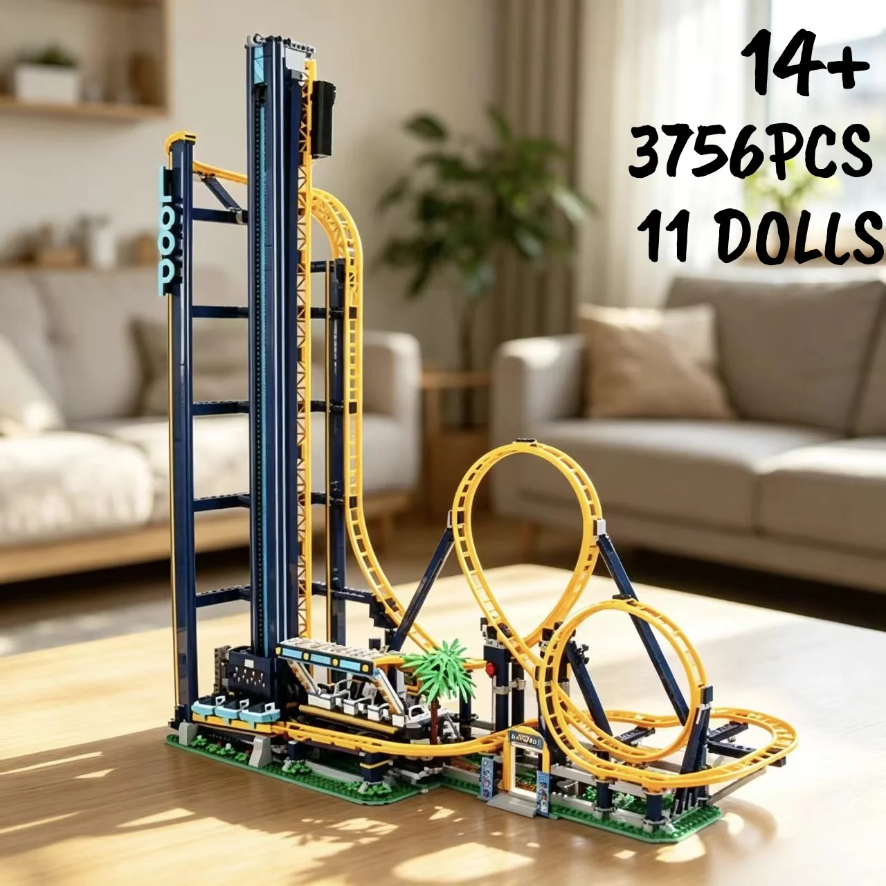 The cheapest circular coaster brick block is compatible with 3756 creative amusement park model blocks for Christmas gifts