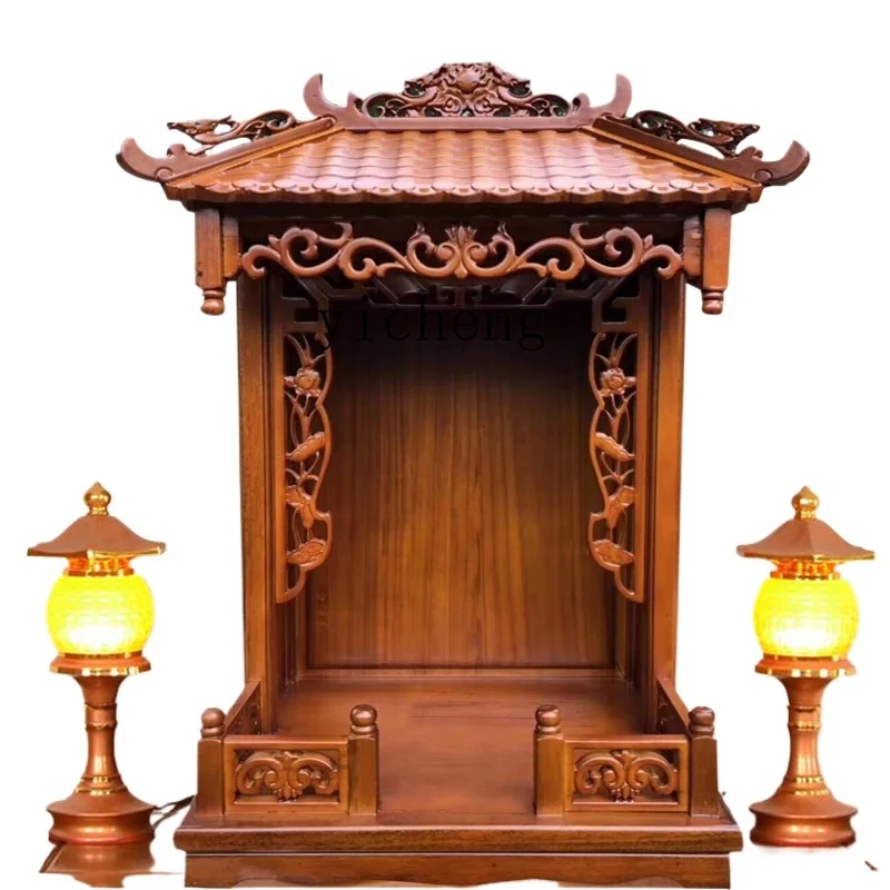 XL wall-mounted Buddhist shrine shrine solid wood Buddhist shrine Guanyin Buddha cabinet for Taiwan household use