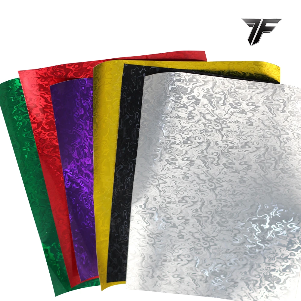 Hochwertige rotierende Geister-Silberblumen-Carbonfolie, PET-Farb-Vinylfolie für den Innen- und Karosserie-Design im Auto