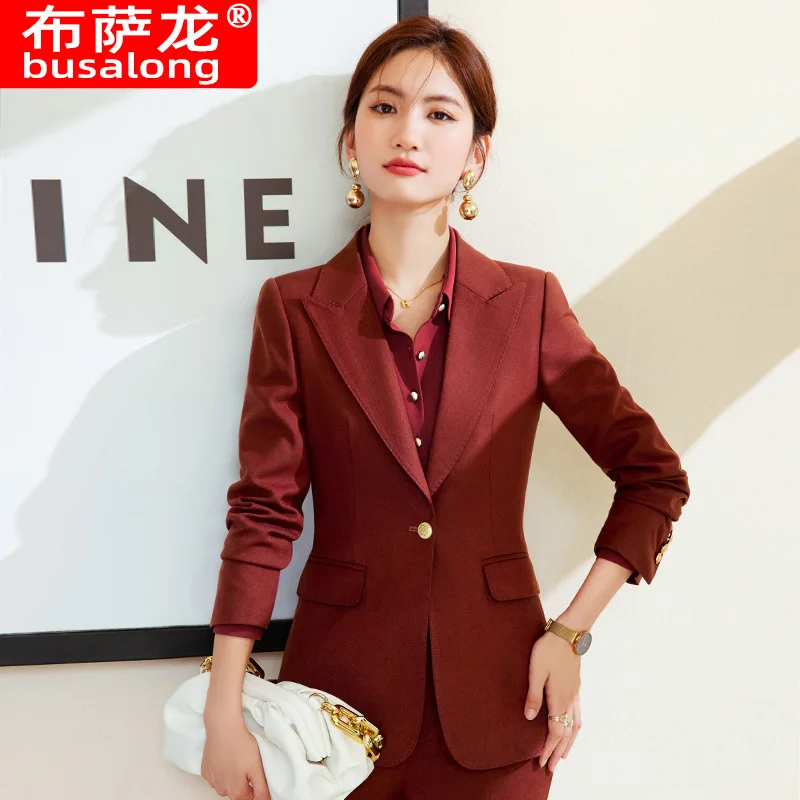 Business Suit Women's Autumn and Winter2024New Fashionable Suit Coat Formal Wear Hotel Manager Work Clothes