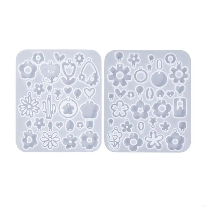 

L4ME Flexible Silicone Earrings Mould Tools/Flower Shaped Ear Pendant Accessory Mold
