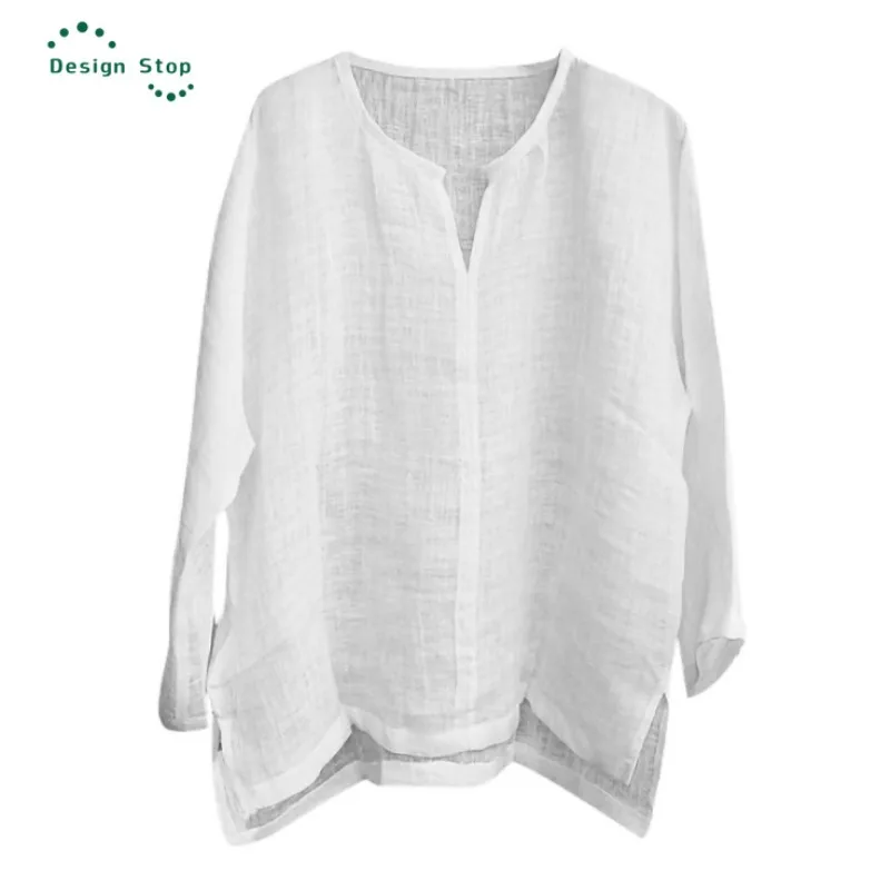 

New Men's Comfortable Shirt Long Sleeve Casual Linen Blouse