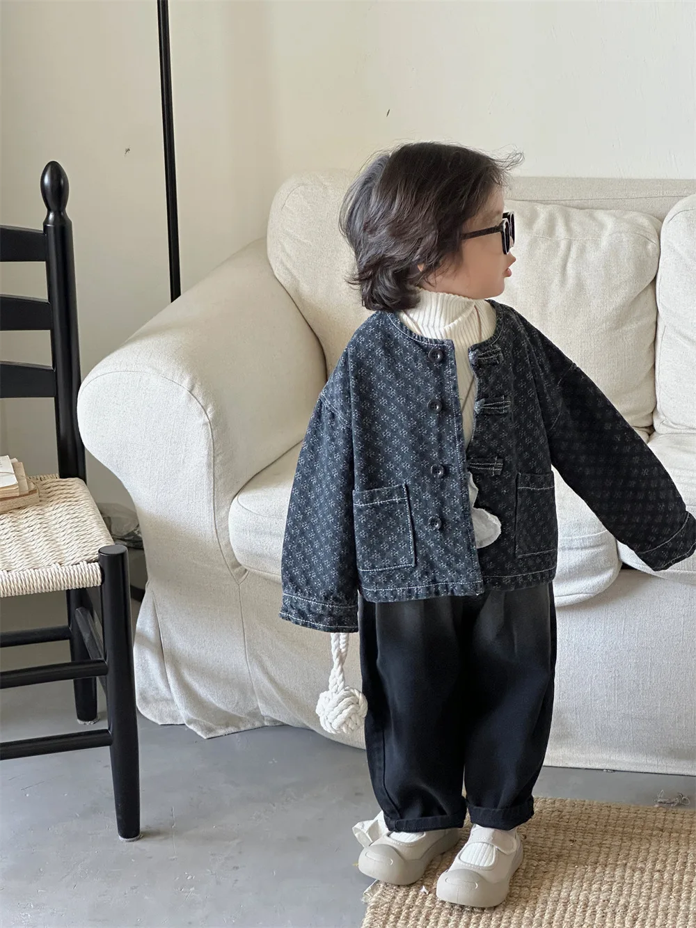 

National Fashion Children's Wear Boy's Denim Embossed Coat Spring And Autumn Children's Shirt 2024 New Autumn Boy's Top