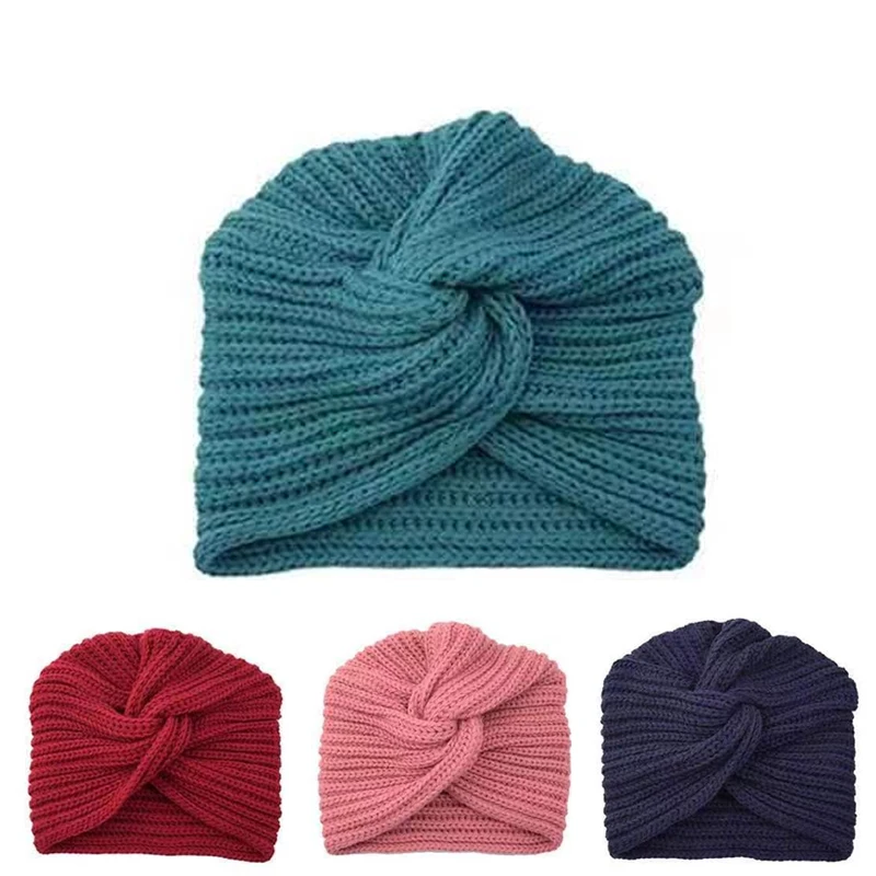 2023 Fashion Winter Women Warm Headband Cross-Knot Knitted Ear Protection Headwear Elastic Head Wraps Scarf Cold-resistant