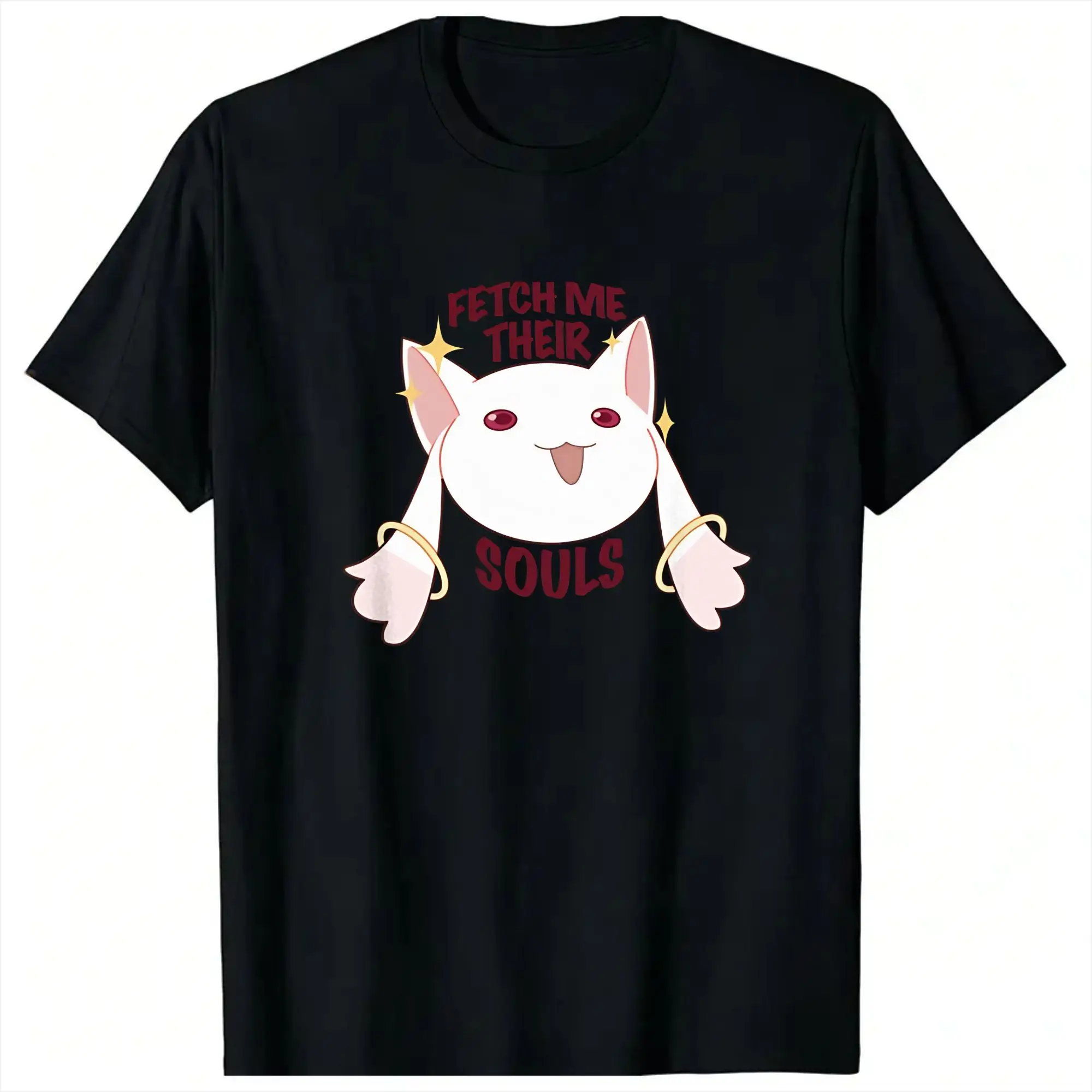 Camisetas Kyubey Madoka Magica Puella Magi Madoka Magica para hombre, ropa de algodón, camiseta de manga corta, camiseta con cuello redondo, talla grande 5XL