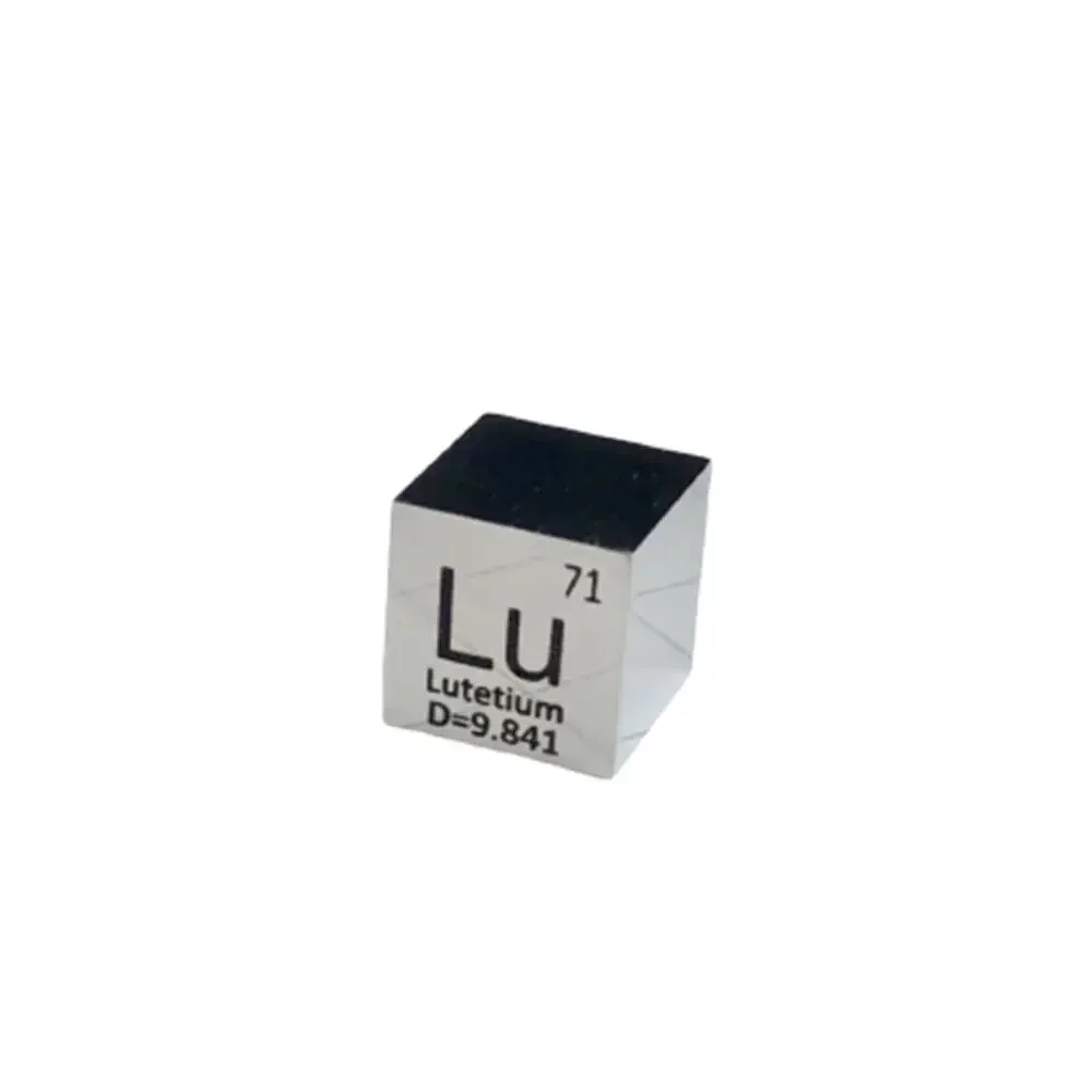 Metal Lutetium Lu Cube 10 mm Periodic Table Format High Purity ≥99.95%