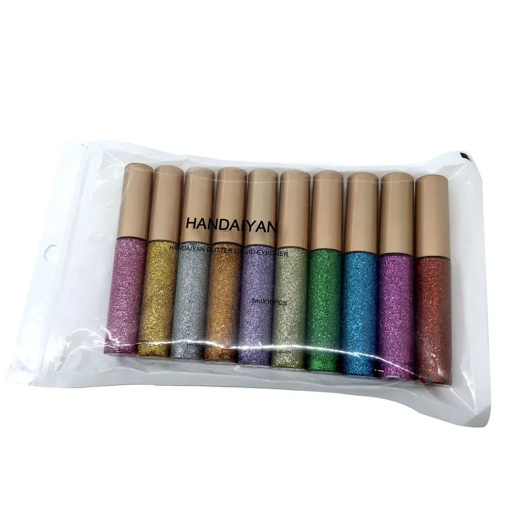 10 Colors/set Glitter Eyeliner Makeup Colorful Shine Eye Liner Pencil Liquid Diamond Sparkle Pen White Eyeliner Pen