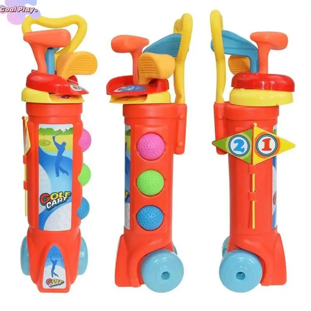 Palla multicolore Set da golf per bambini Giocattoli educativi precoci da esterno Set da golf Giocattoli Mazza da golf Pratica da golf in plastica per bambini