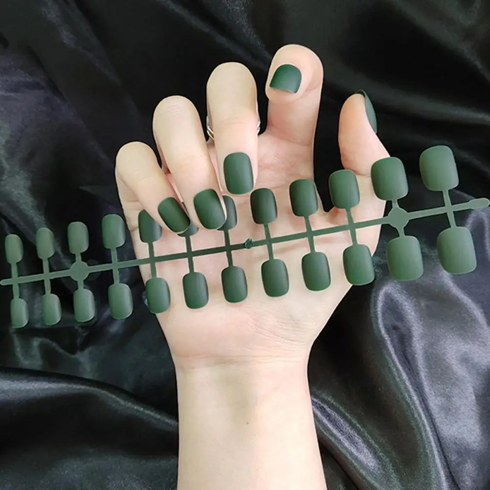 Faux Ongles Courts et Vifs 256, Couleur Unie Givrée, Poignées Amovibles N64.Full N64.Cover, Document de Presse D9B7, 24 Pièces, Nouveauté