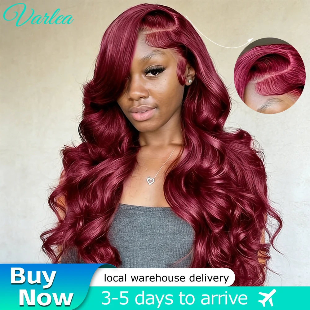 

99J Burgundy 13x4 Lace Front Wigs Human Hair Body Wave 13x6 HD Lace Frontal Wigs Pre Plucked with Baby Hair 180% Density 36 Inch