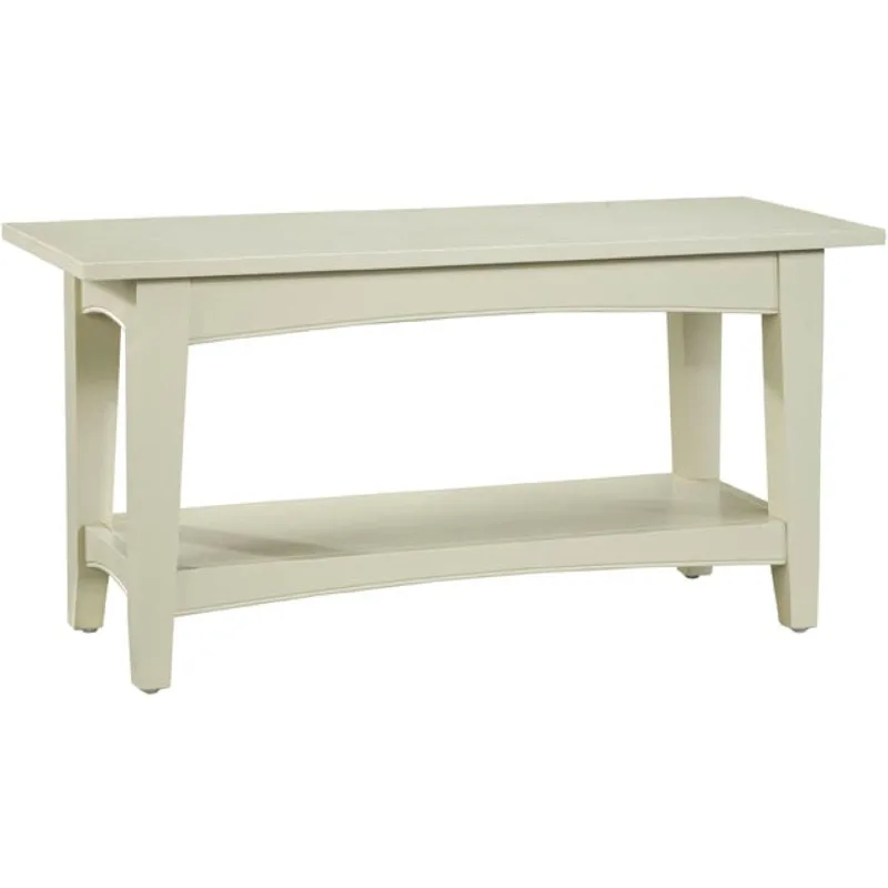 Furniture Shaker Cottage Bench with Shelf, Sand