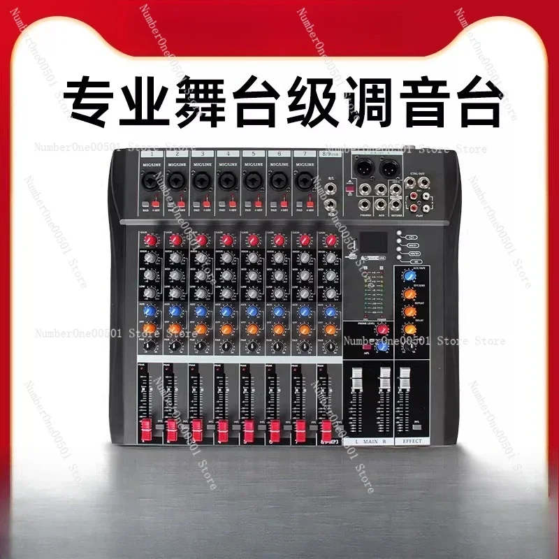 8 Channel Digital Mixer with Bluetooth USB Effects Stage Home Live Streaming Mixer Professional Compact Mixer