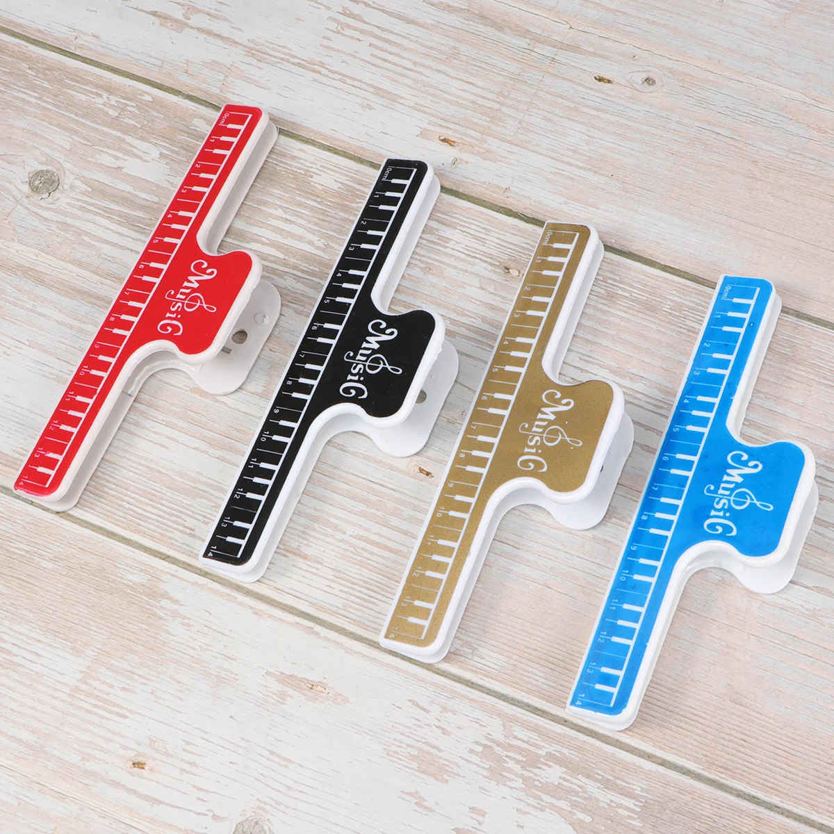 

4 Pcs Piano Music Score Clip Sheet Holder Book Page Clamp for Pianist Music Red 1 Pcs Each ABS for Kids