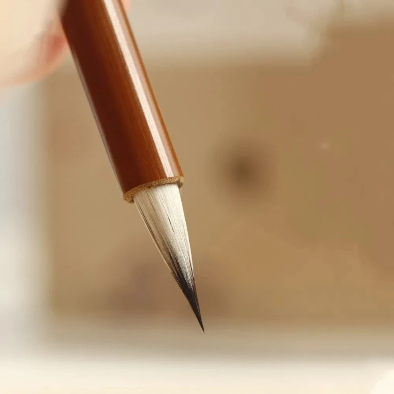 แปรงวีเซิลขนแปรงสั้นเขียนงานเขียนปกติพู่กันเขียนอักษรขนาดเล็กสำหรับผู้เริ่มต้นแปรงขนนุ่ม