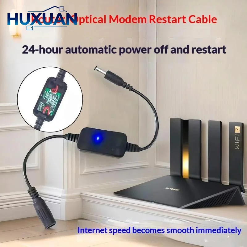 Automatic WiFi Router Reset Controller 24H Timed Power Off Reboot Cable for Home Office Remote Work Network