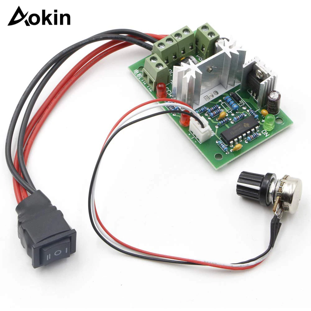 업그레이드된 조정 가능한 DC 모터 속도 PWM 컨트롤러, 반전 스위치, 10V, 12V, 24V, 30V, 120W