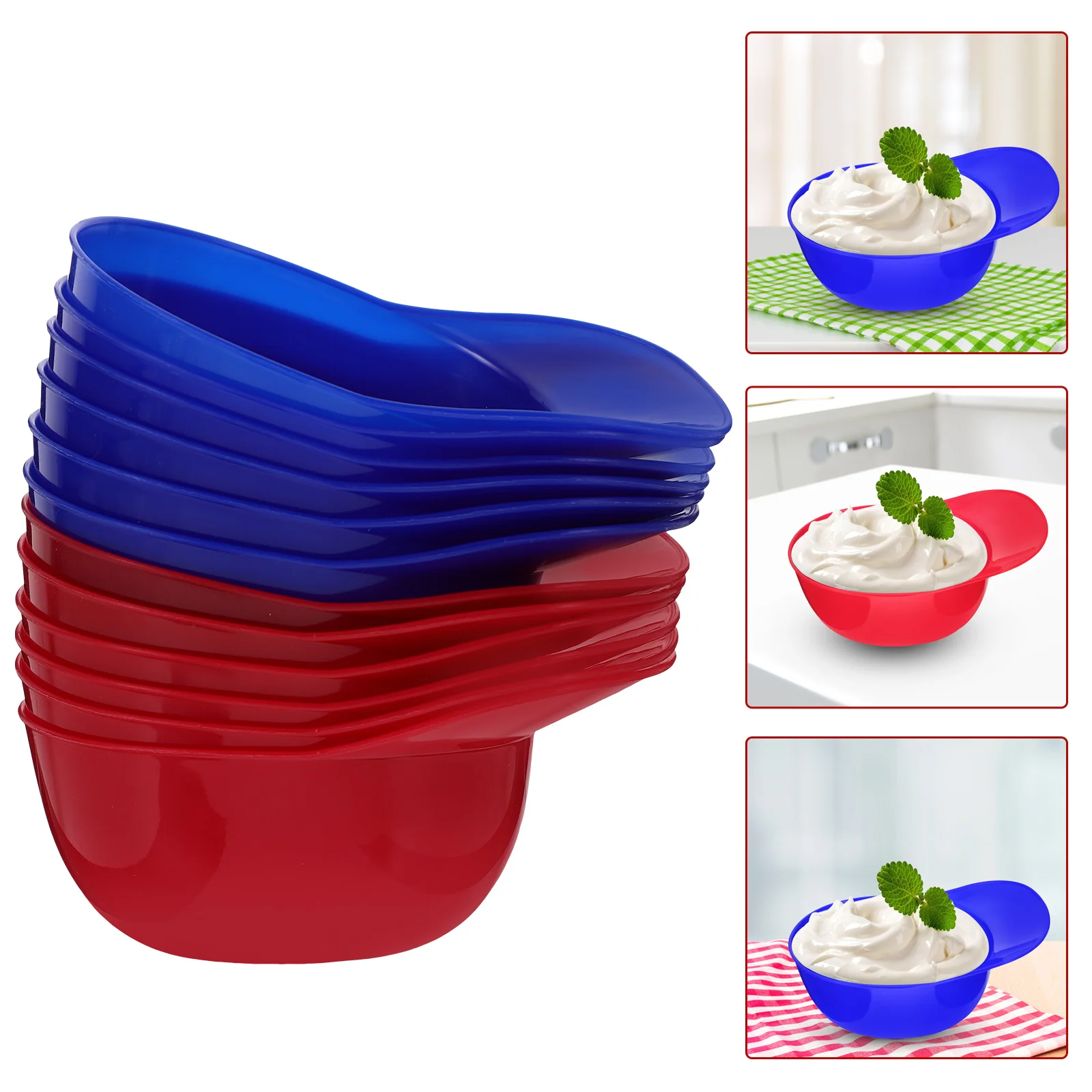 

12pcs Ice Cream Bowl Reusable Plastic Bowls Hat Shape Bowls Red Each Yogurt Holder Multipurpose Kitchen