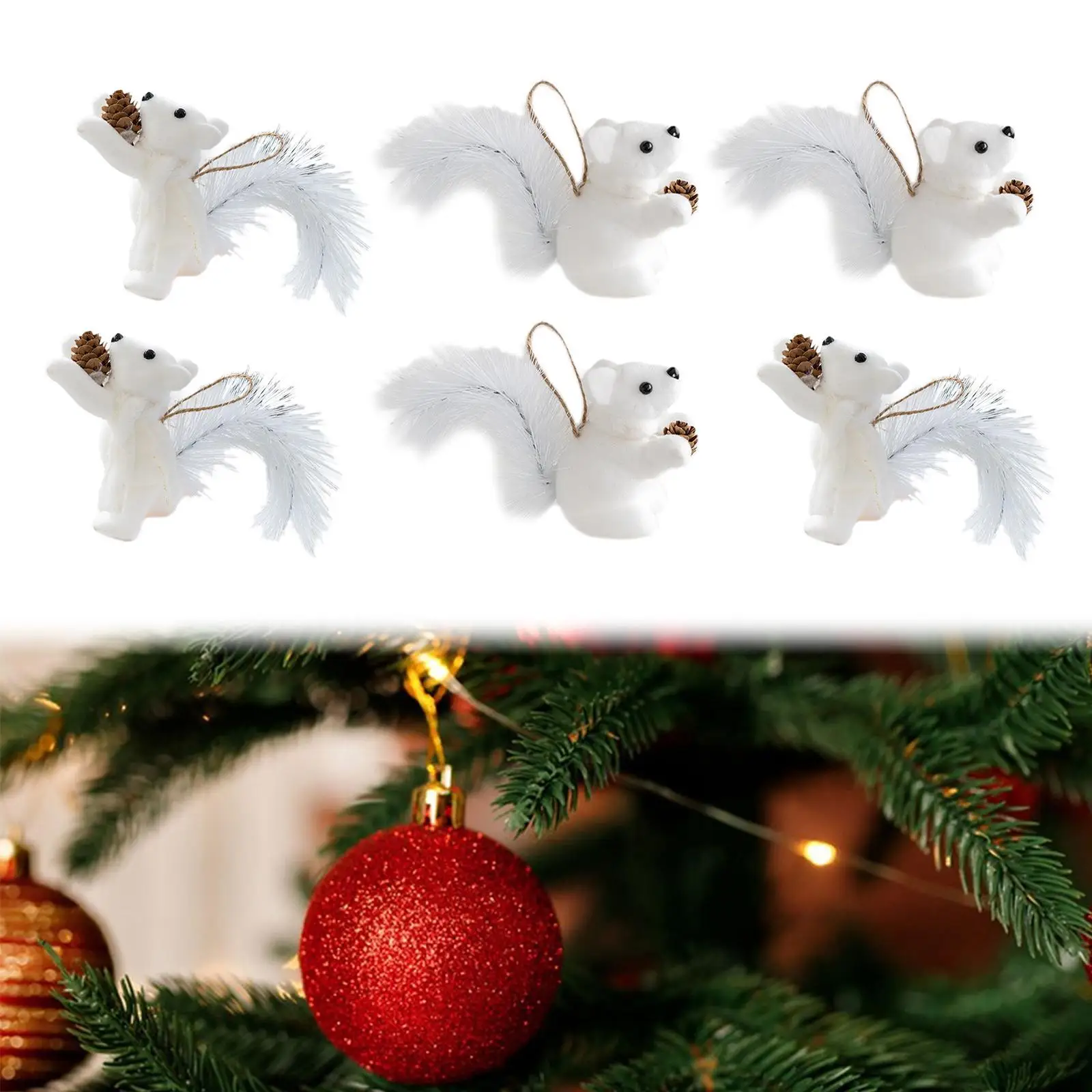 2 Pieces Squirrel Hanging Pendant Christmas Hanging Decoration Photo Props Gifts