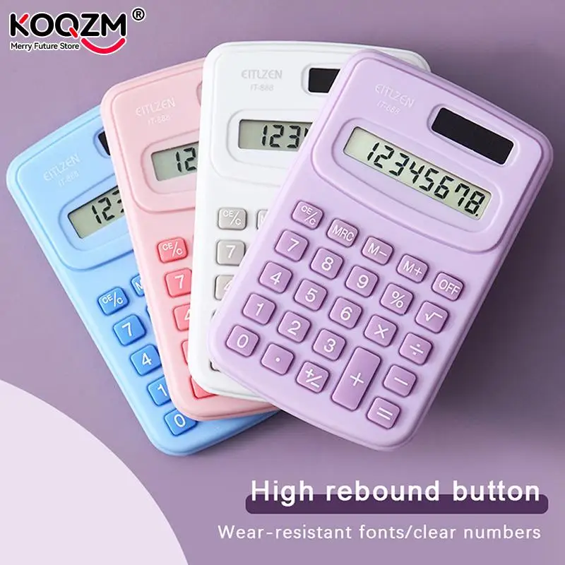 Mini 8-digit Desktop Student Calculator Candy Color Portable Electronic Teaching Office Calculator School Stationery Supplies