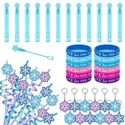 48 Pack Reusable Plastic Straw Bracelet Keychain Frozen Party Favors Kids Crazy Straw Gifts Boys Girls Birthday Party Supplies