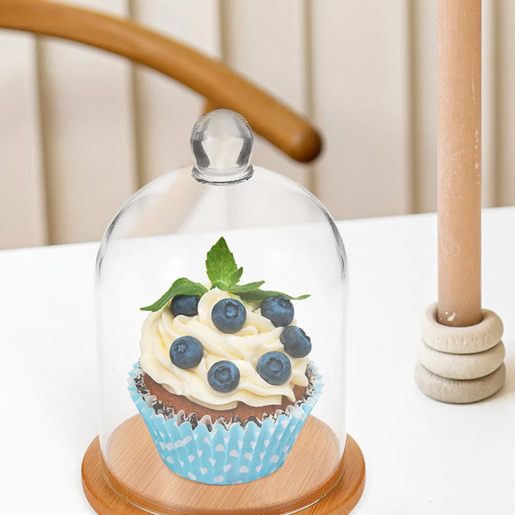 

2Pcs Transparent Glass Cloche Dome for Dried Flowers Eternal Flower Arrangements Wedding Home Decor Clear Glass Display Case