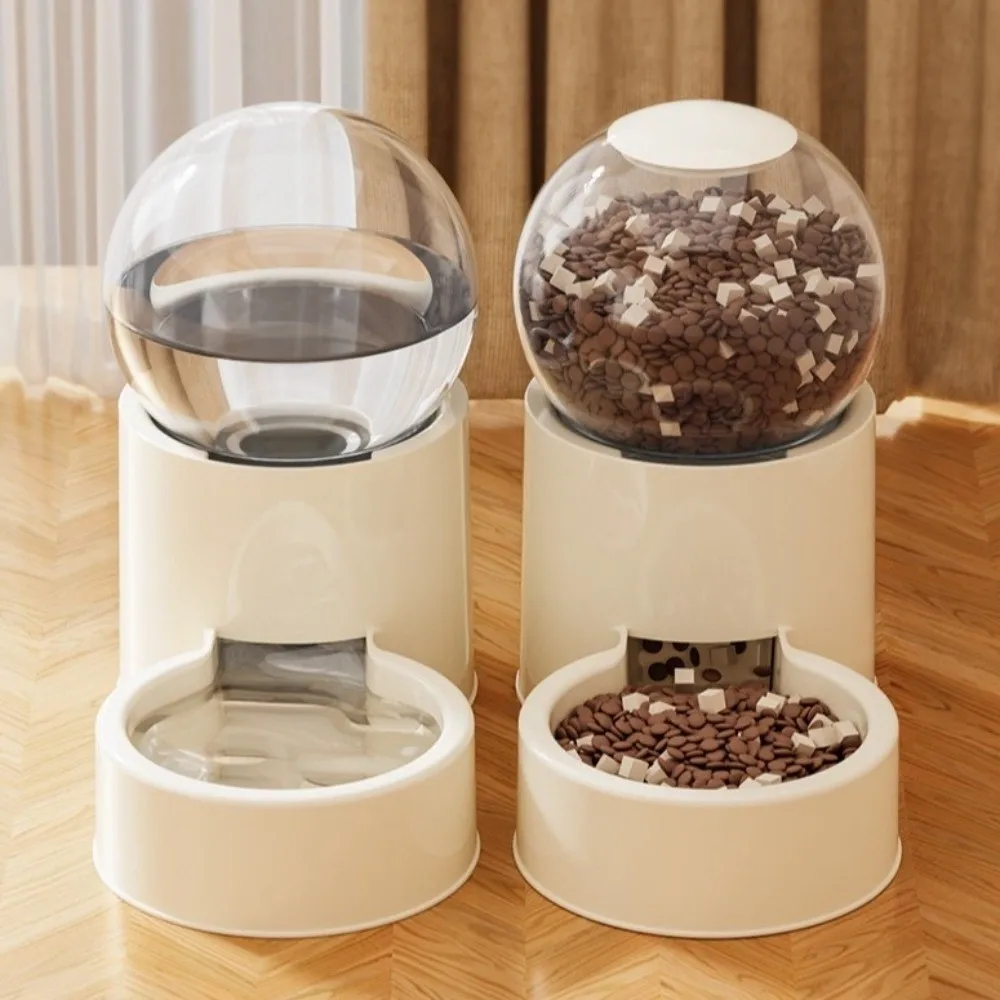 سعة كبيرة التلقائي تغذية الحيوانات الأليفة البلاستيك حماية الرقبة الكلب موزع المياه نافذة مرئية انفصال الغذاء حاوية المياه