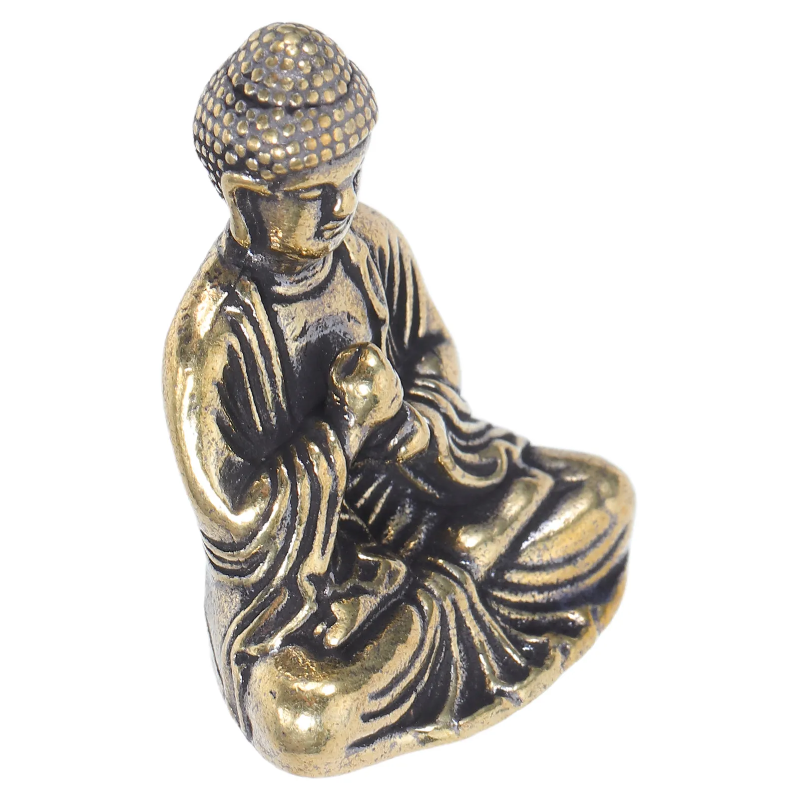 Miniature Buddha Statue Sakyamuni in Peaceful Pose for Meditation Corner Desk Shelf Car Dashboard Zen Buddhist Decor Feng Shui