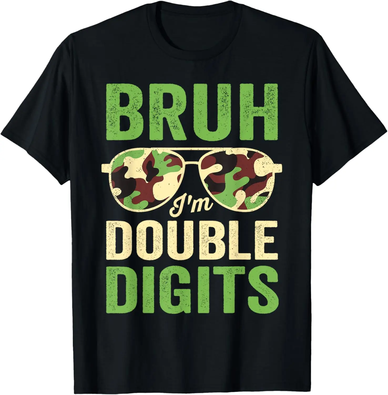 

Bruh I'm Double Digits Camo 10th Birthday 10 Year Old Boys T-Shirt